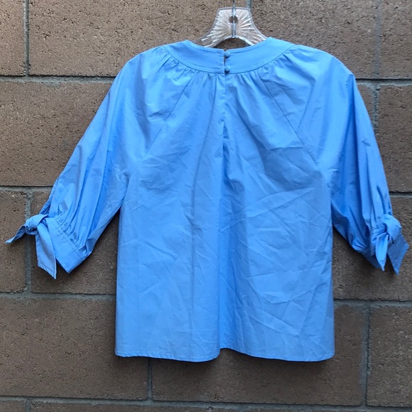 Pearl by Lela Rose Poplin Tie Sleeve Top - Picture 6 of 7